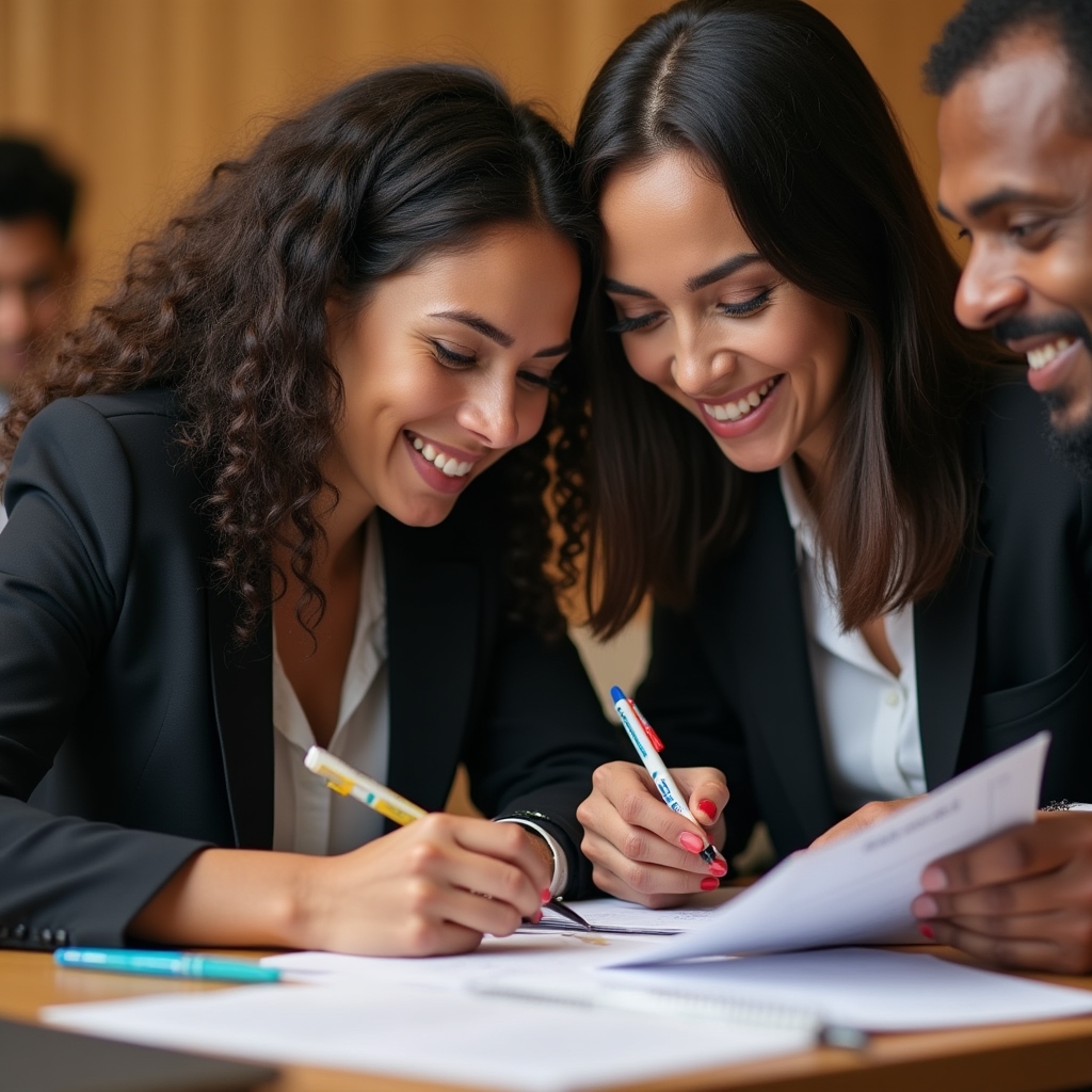 Participants working through a budgeting exercise during an in-person workshop