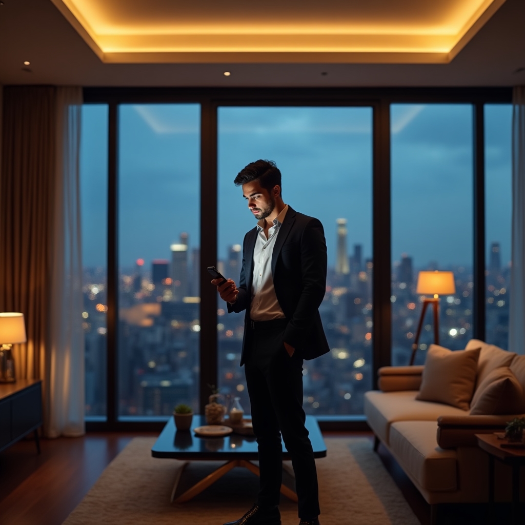 Illustration of lifestyle inflation scenario — person upgrading expenses as income grows